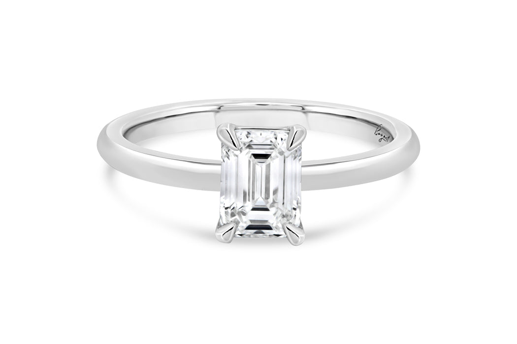 1.06CT T.D.W Lab Grown Emerald Cut Engagement Ring
