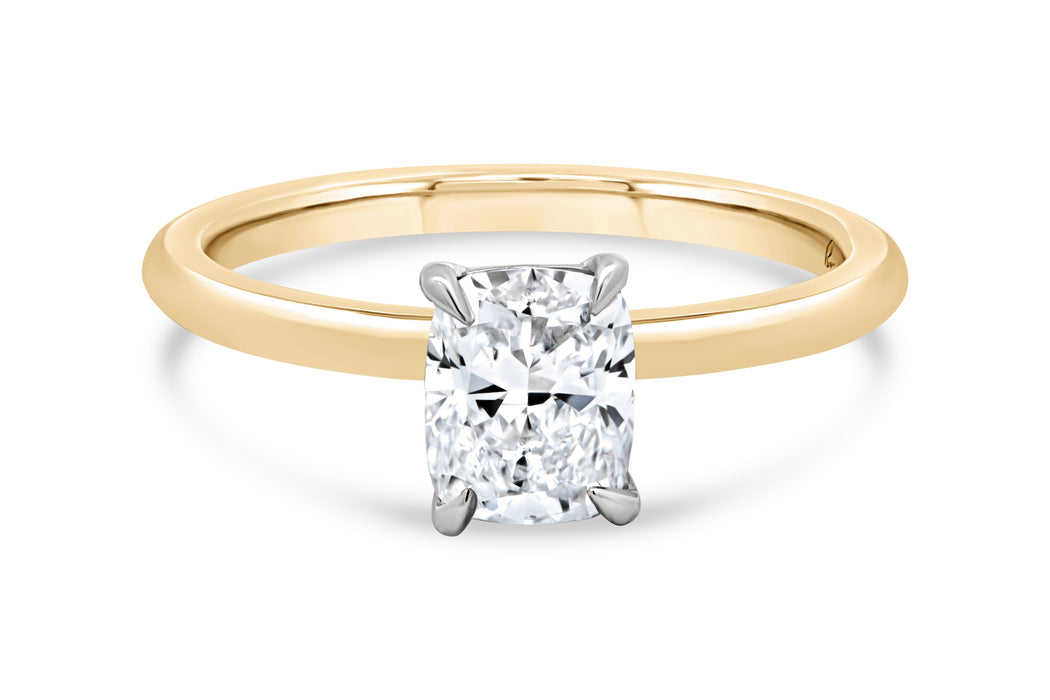 1.01CT T.D.W Lab Grown Cushion Engagement Ring