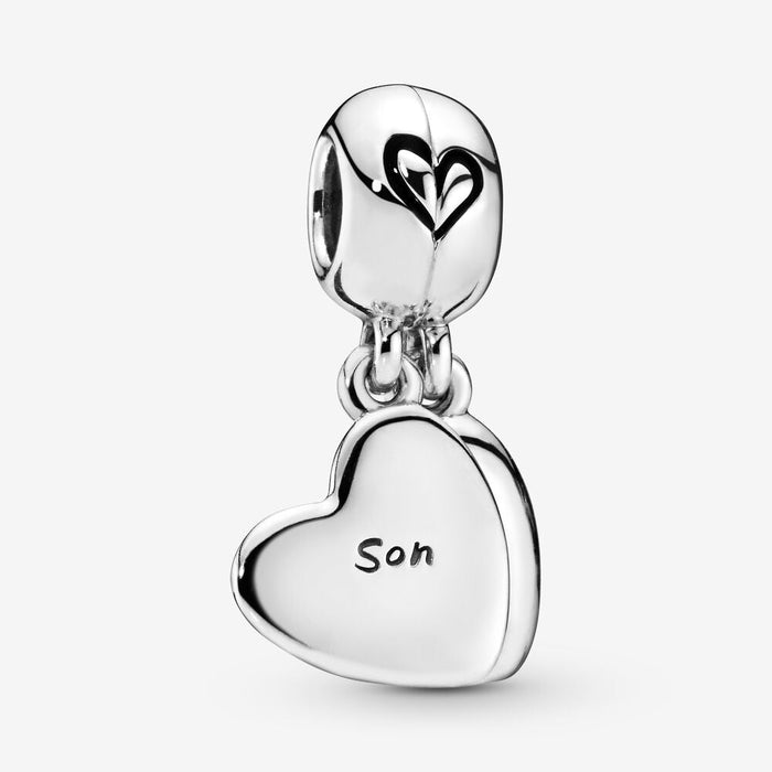 FINAL SALE - Pandora Mother & Son Heart Split Dangle Charm