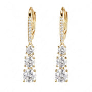 Casablanca Yellow Gold Plated CZ Lever Drop Earrings