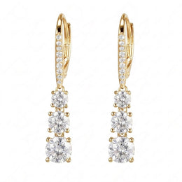 Casablanca Yellow Gold Plated CZ Lever Drop Earrings