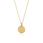 Yellow Gold Plated Round Engravable Pendant SP003