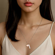 18K Rose Gold Plated Heart Engravable Necklace SP003