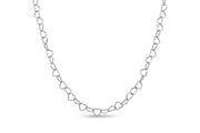 Sterling Silver Linked Hearts Necklace