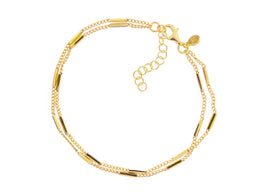 Casablanca Yellow Gold Plated Sterling Silver Double Strand Bracelet