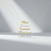 Rhodium Plated Sterling Silver Classic Name Script Necklace SN020R