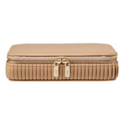 WOLF Bella Zip Jewellery Case: Tan