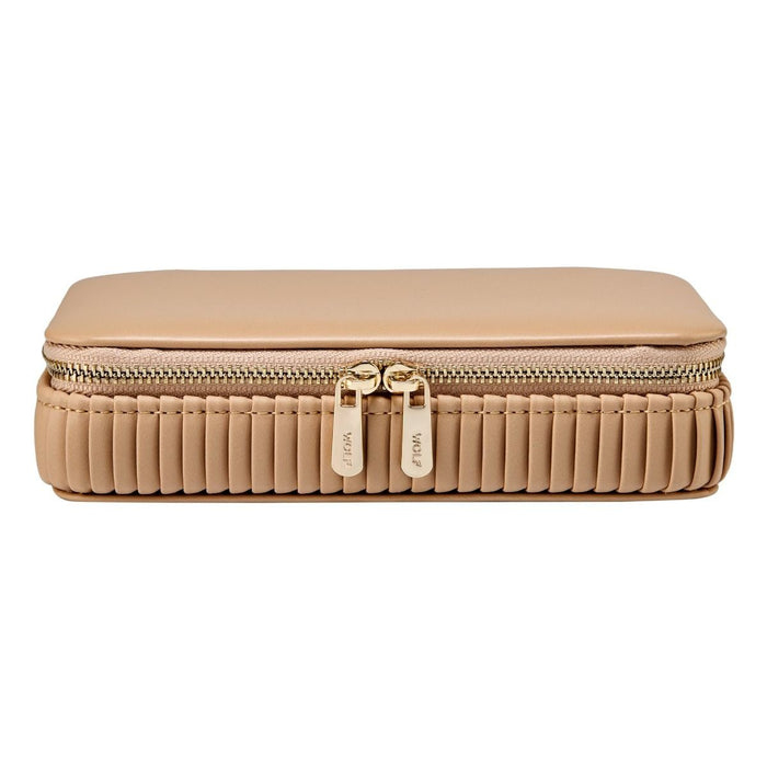 WOLF Bella Zip Jewellery Case: Tan
