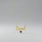 18k Yellow Gold Plated Heart Birthstone Name Necklace SN001G