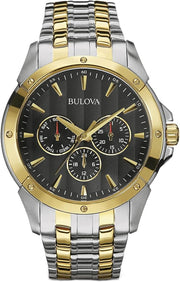 Bulova Men's Classic Sport Two-tone Stainless Steel Black Watch 98C120