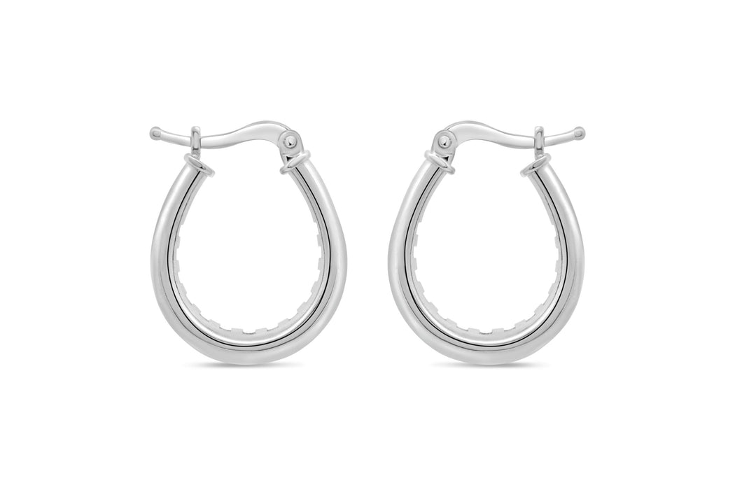 White Gold Hoop Earrings