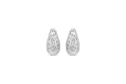 White Gold Diamond Cut Earrings