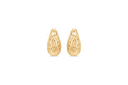 Yellow Gold Diamond Cut Earrings