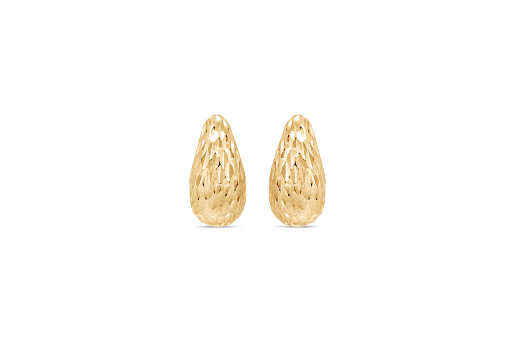 Yellow Gold Diamond Cut Earrings