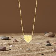 18k Yellow Gold Plated Silver Heart Initial Necklace AW24N003G