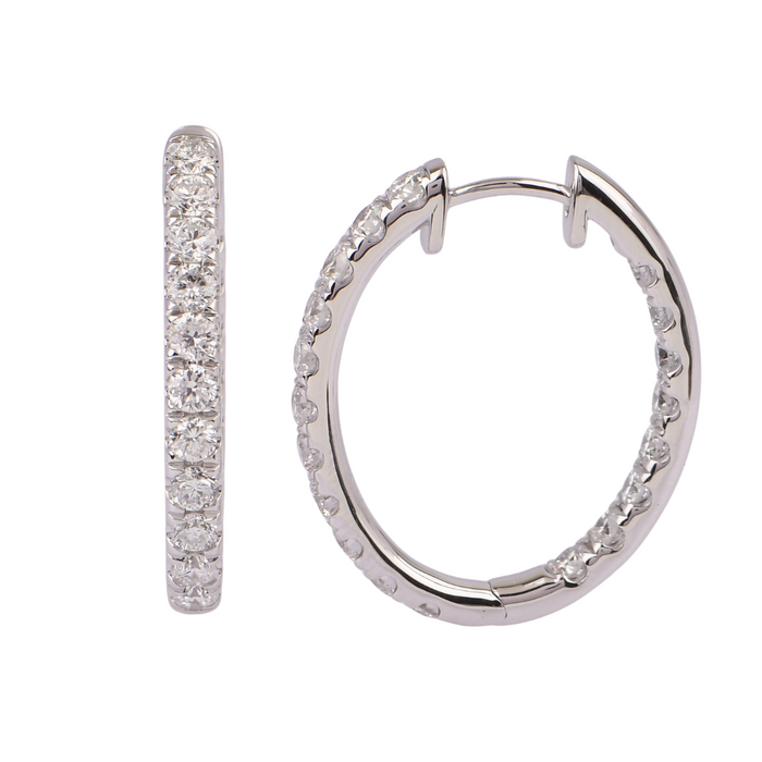 2.00CTW Lab Grown Diamond Hoop Earrings