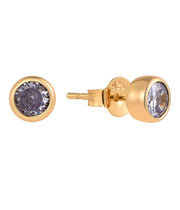 Casablanca Sterling Silver Bezel Birthstone Stud Earrings