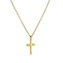Italgem Veloria Mini Yellow Gold Plated Stainless Steel Classic Cross Pendant 14+2