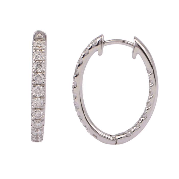 1.00CTW Lab Grown Diamond Hoop Earrings