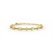 Peridot Birthstone Tennis Bracelet 18K Yellow Gold SB001C
