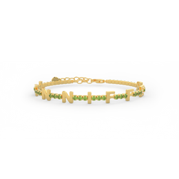 Peridot Birthstone Tennis Bracelet 18K Yellow Gold SB001C