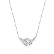 Elle Sterling Silver Unity CZ Knot Necklace