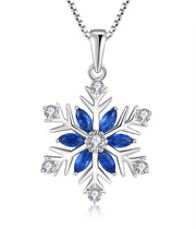 Casablanca Sterling Silver Blue Snowflake Necklace