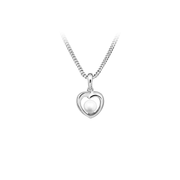 Casablanca Sterling Silver Heart Pearl Necklace