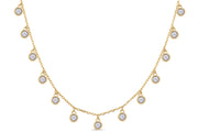 Casablanca Yellow Gold Plated Sterling Silver CZ Dangle Necklace