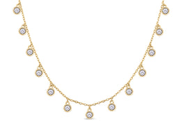Casablanca Yellow Gold Plated Sterling Silver CZ Dangle Necklace