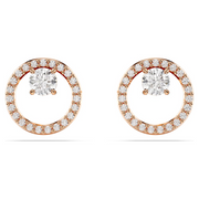 Swarovski Constella Rose Plated Stud Earrings