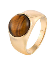 Casablanca Yellow Gold Plated Men's Tiger Eye Ring