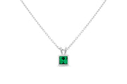 Casablanca Emerald Crystal Square Necklace