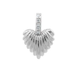 Casablanca Sterling Silver Heart Wing Pendant