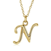 Italgem Stainless Steel Cursive Letter Necklace (Choose Your Initial)