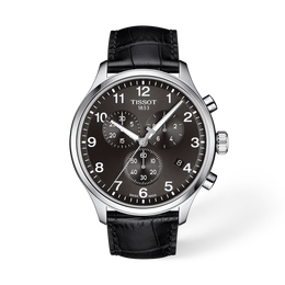 Tissot Men's Swiss Quartz Black Leather Strap Watch