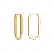 Casablanca Brass Yellow Gold Plated U Hoop Earrings