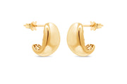 10KT Yellow Gold Wide Hoop Stud Earrings