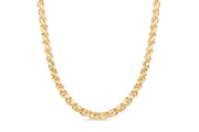 Yellow Gold Plated Sterling Silver Fancy Spiga Chain: Large