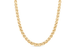 Yellow Gold Plated Sterling Silver Fancy Spiga Chain: Large