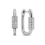 Casablanca Sterling Silver CZ Hoop Earrings