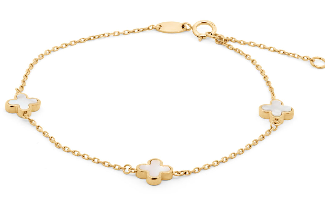 Yellow Gold Clover Bracelet