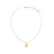 18K Yellow Gold Plated Silver Oval Engravable Necklace SS25N001O