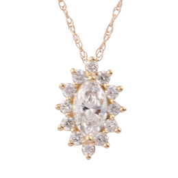 .50CTW Lab Grown Diamond Marquise Halo Necklace