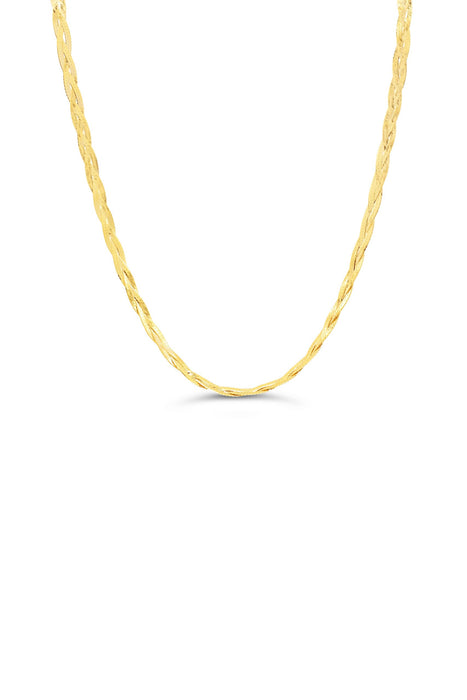 Yellow Gold Braided Herringbone Chain