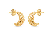 10KT Yellow Gold Croissant Earrings