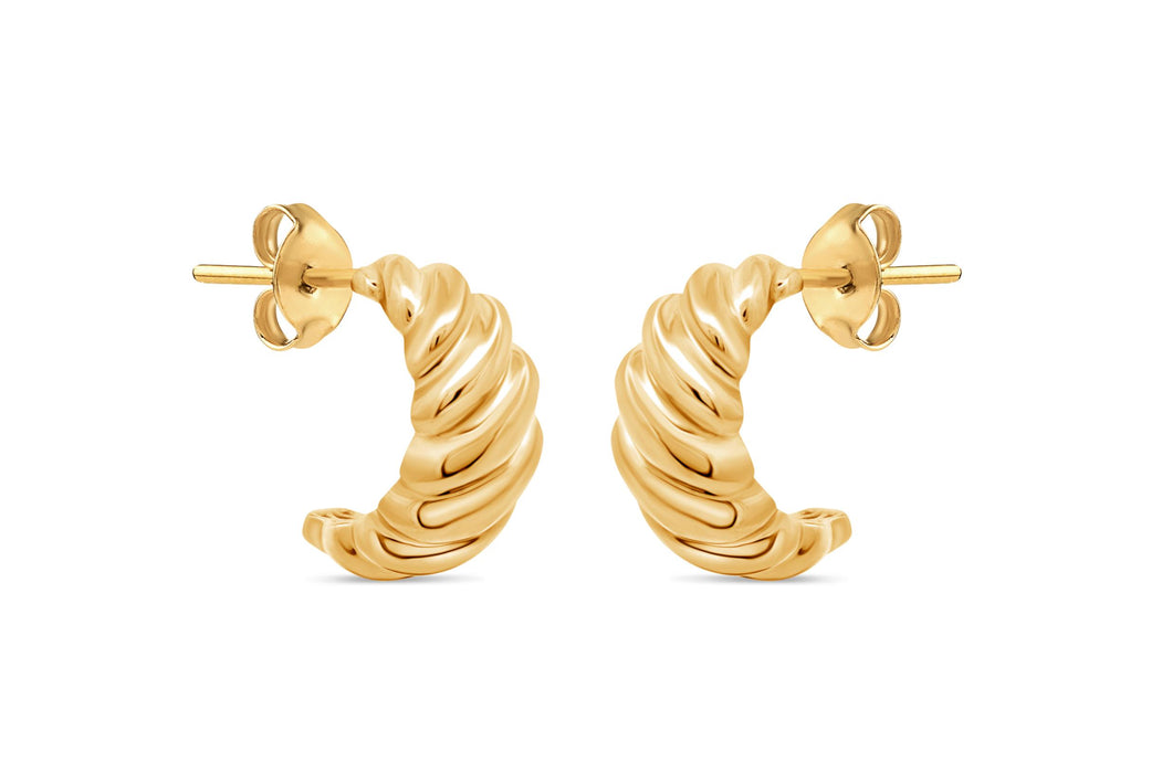 10KT Yellow Gold Croissant Earrings