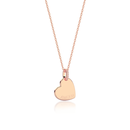 Rose Gold Plated Heart Engravable Necklace SP003
