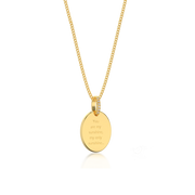 18K Yellow Gold Plated Silver Oval Engravable Necklace SS25N001O