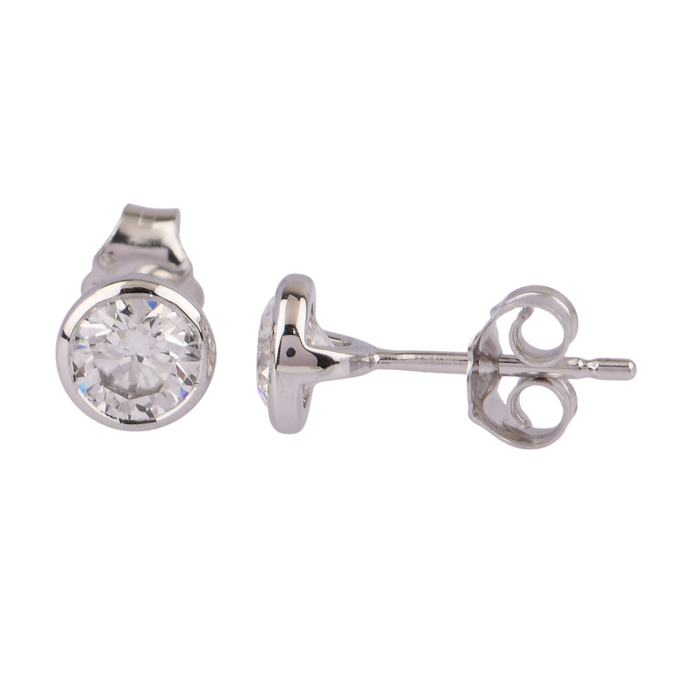 1.00CTW Lab Grown Diamond Round Halo Earrings